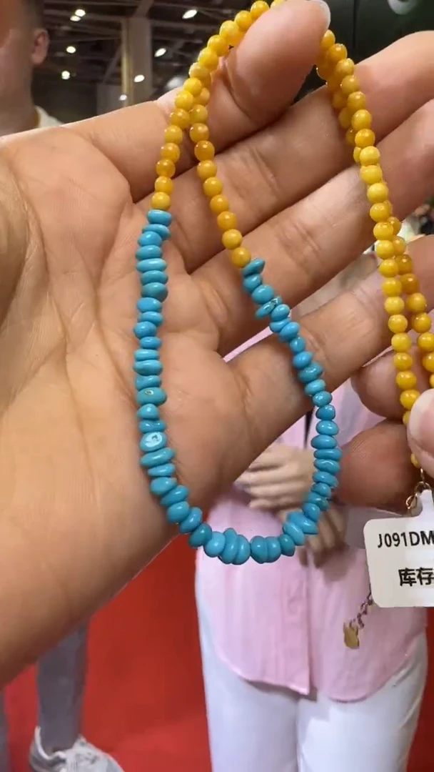 绿松石未镶嵌颈饰杭州珠宝展假一罚十