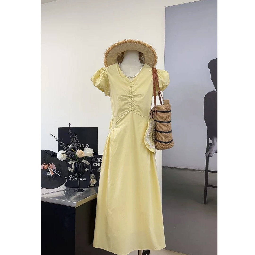 【梦幻夏日】高级泡泡袖法式温柔连衣裙-00165（今天拍配发圈）