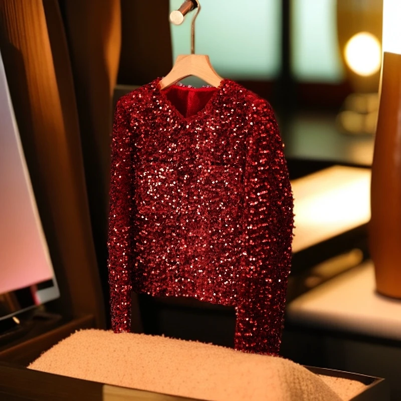 【炫彩丽人加棉款】明星款七彩小香风外套时尚显高显瘦洋气修身