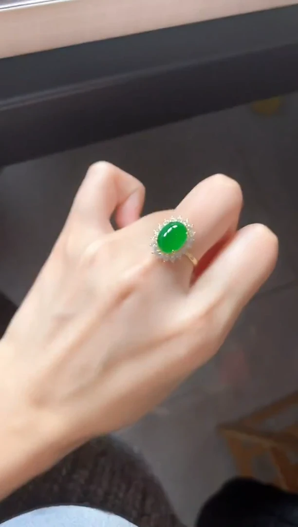 银S925镶嵌戒指翡翠51151
