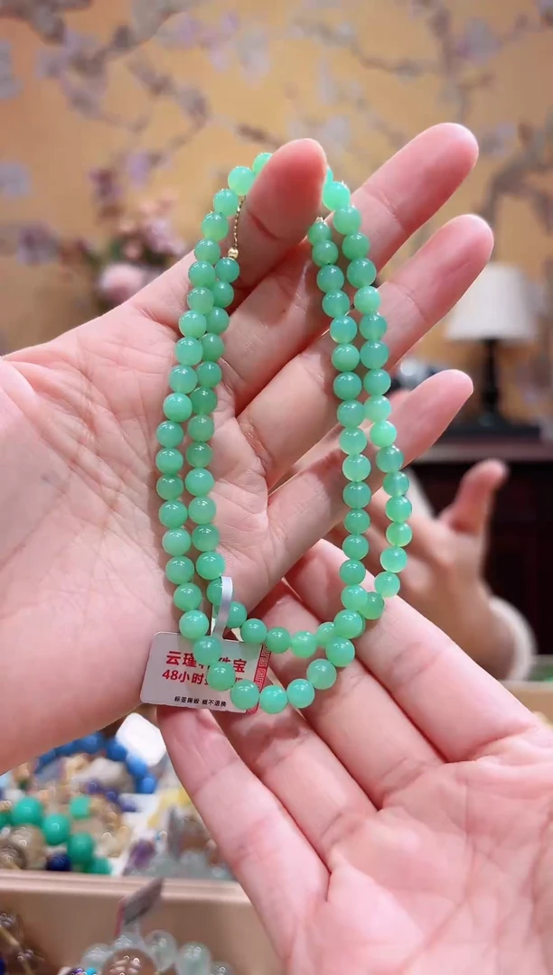 18K金镶嵌手链石英质玉，天然澳玉设计款项链万能链