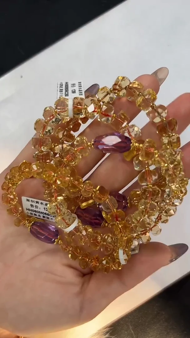 【闪购商品】水晶手链银S925镶嵌HH060约9mm多样性发一件
