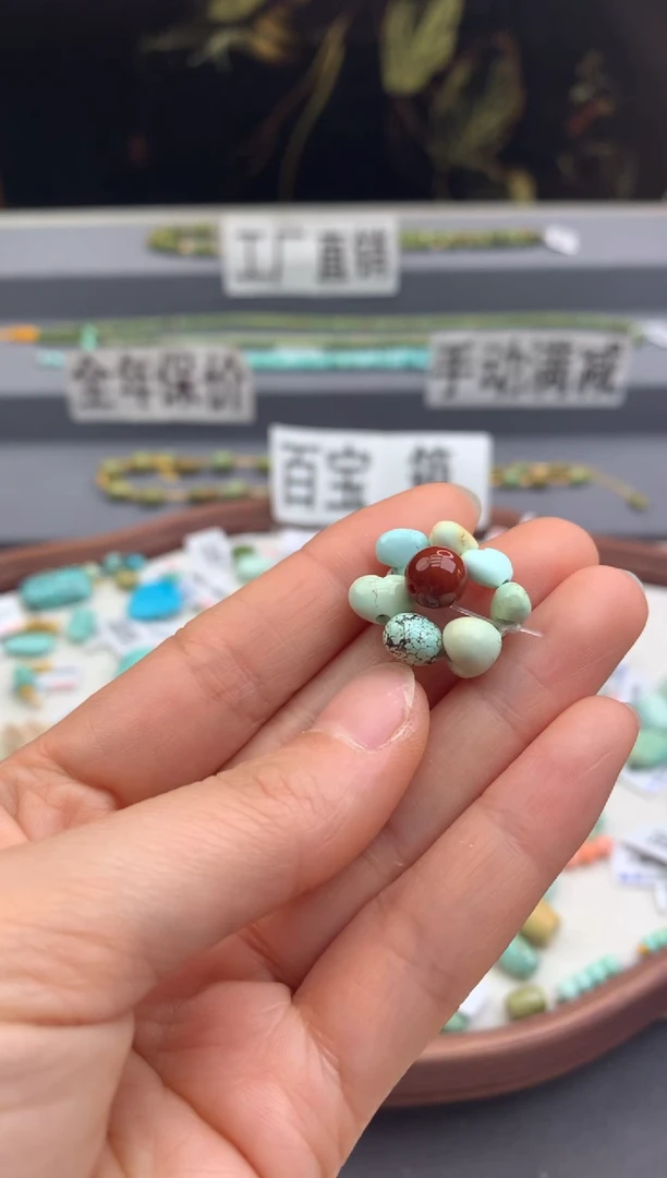 未镶嵌单珠一组南红玛瑙茜.A107