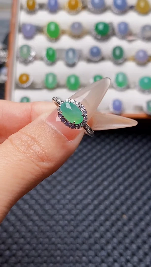 银S925镶嵌戒指翡翠5788