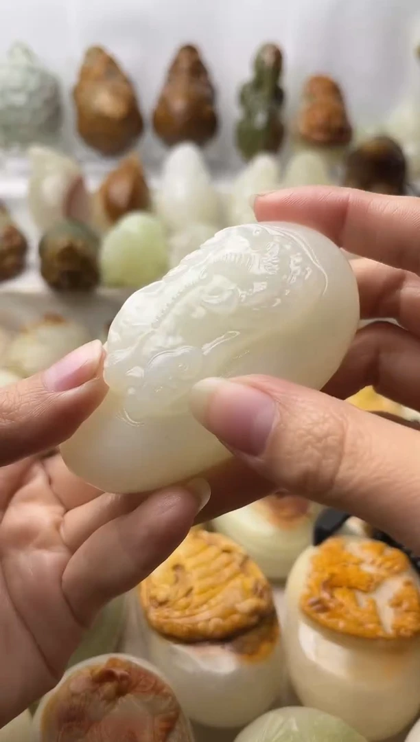 石材方解石棉纹正常不退换貔貅微瑕