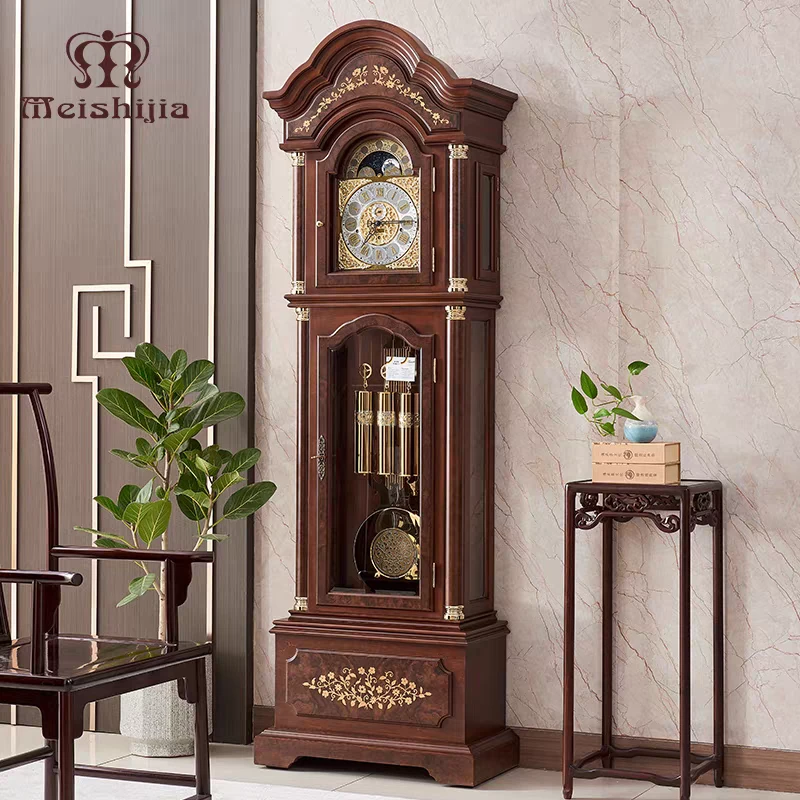 落地钟赫姆勒九音管欧式复古落地钟机械报时大座钟客厅家用装饰钟