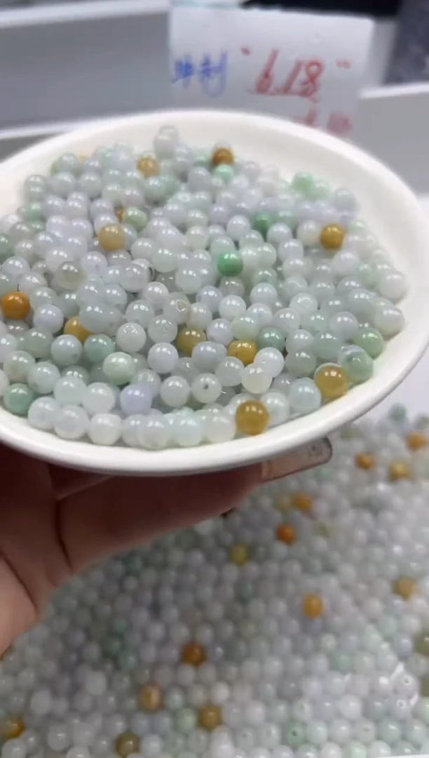 翡翠未镶嵌颈饰x1388多宝翡翠5.5mm*30颗