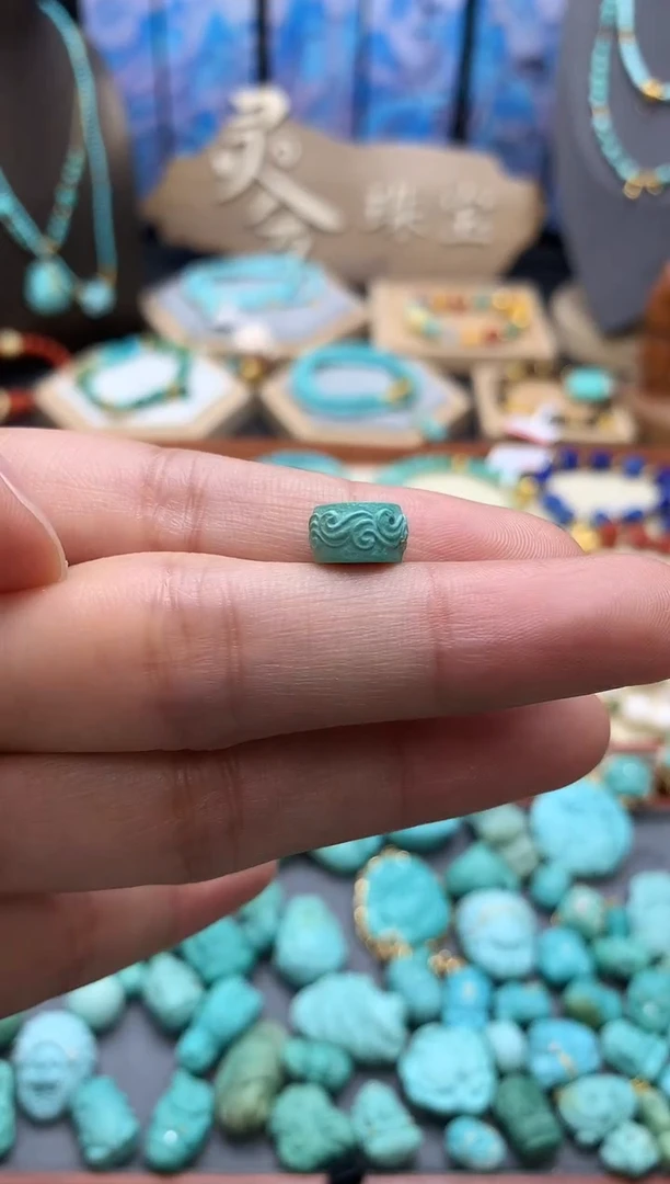 绿松石未镶嵌挂件精工羽毛扣