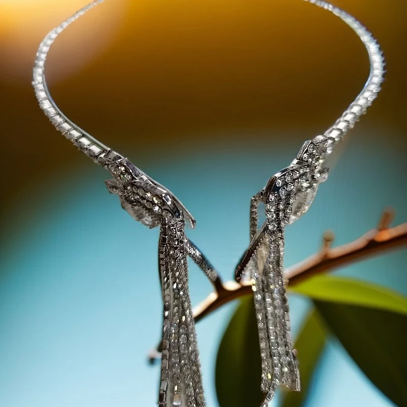 发箍长款时尚手工轻奢银色古风珠宝重工百搭配饰头饰简约镶嵌4023