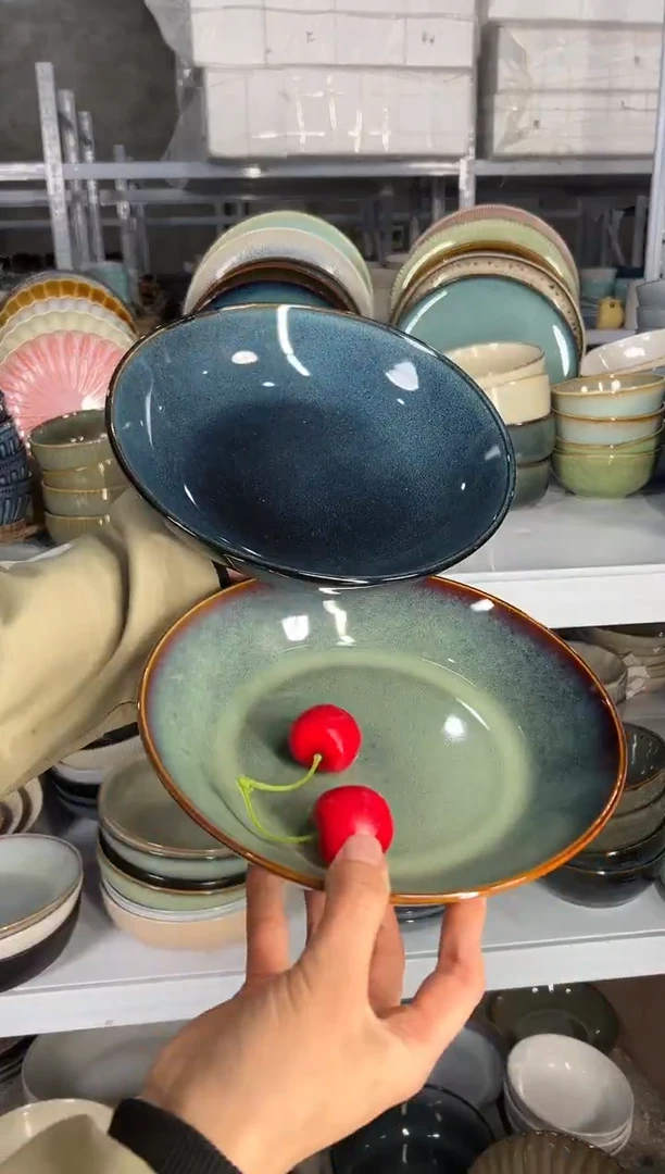 陶瓷外贸尾货瑕疵满20包邮X2 深盘组合