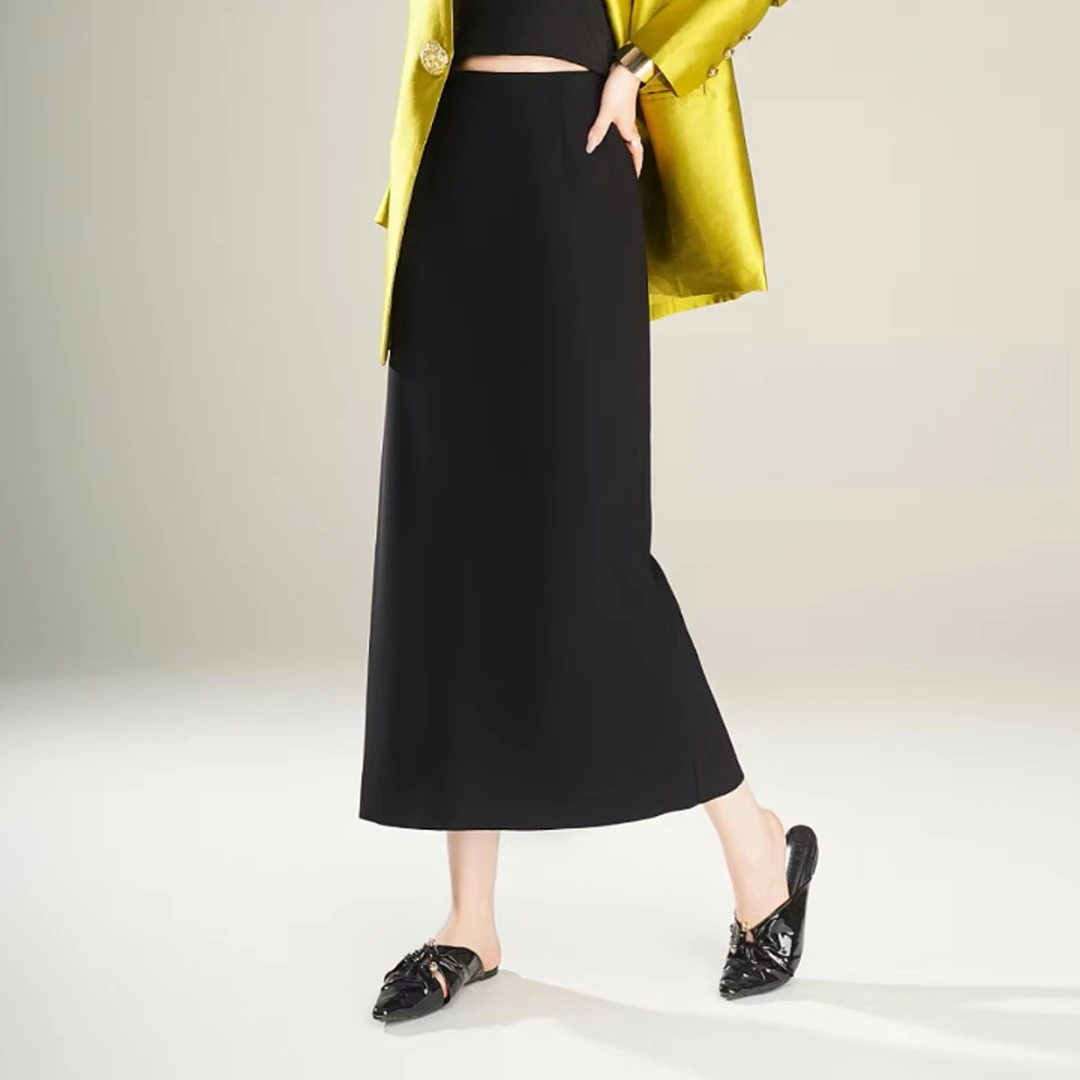 新款春季时尚百搭A字裙高腰高定气质显瘦半身裙8812