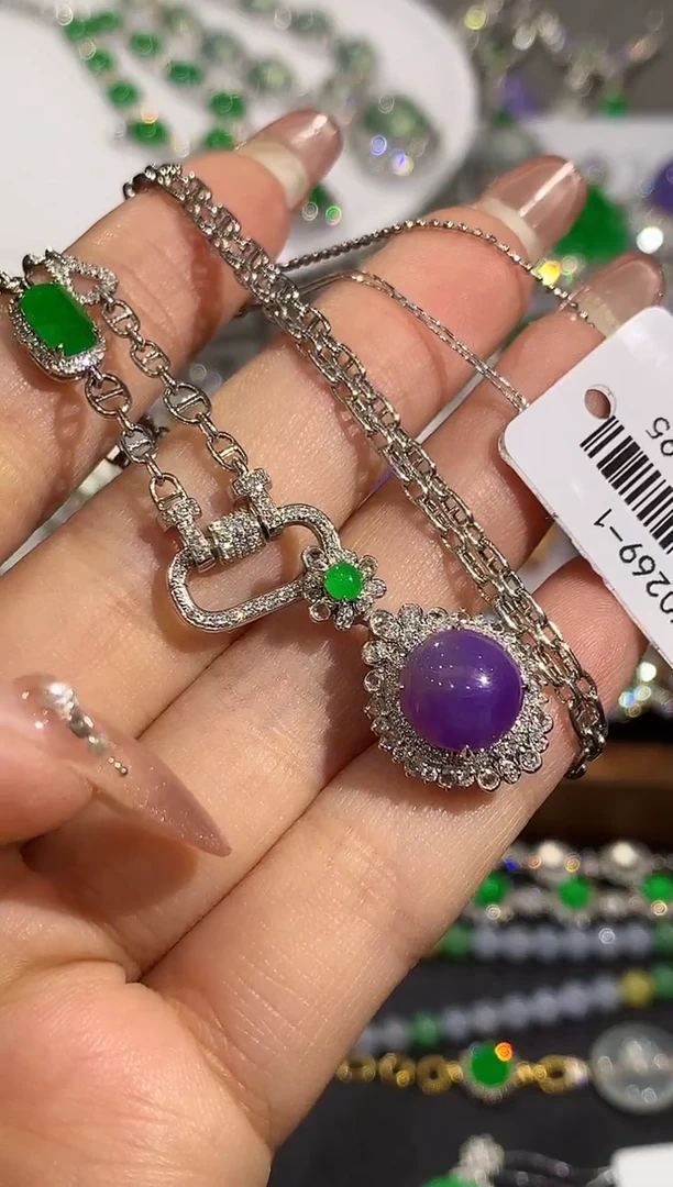 套链18K金镶嵌翡翠本*SY0269多样性发其一