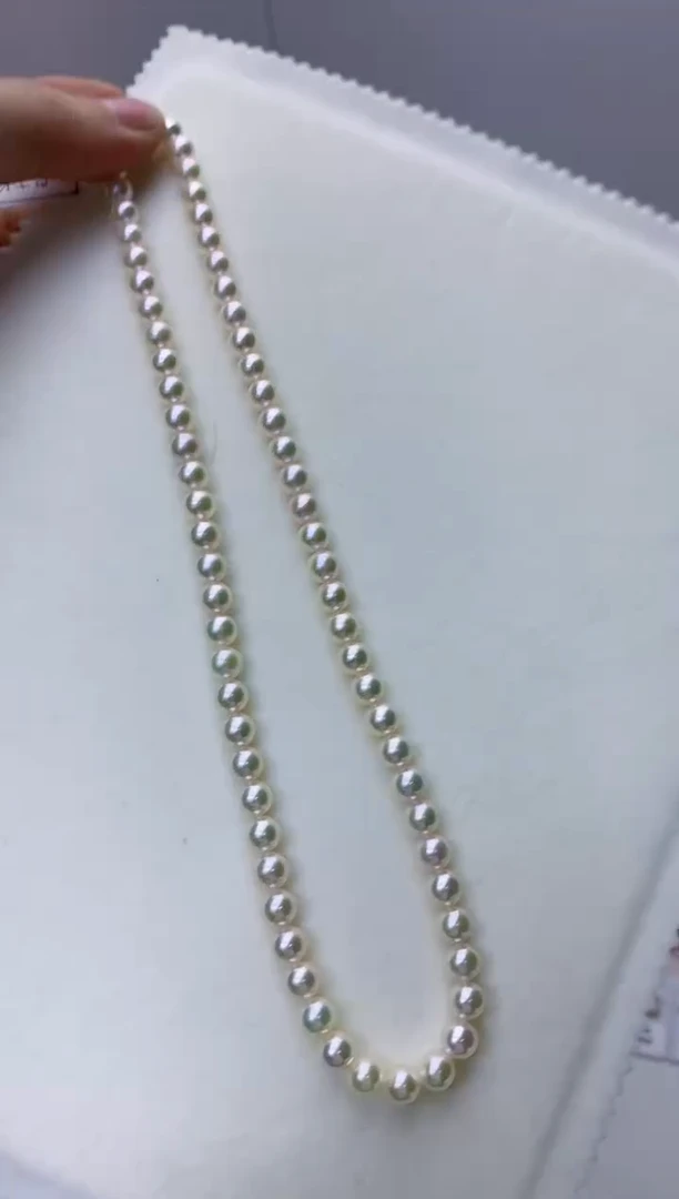 【闪购商品】海水珍珠饰品银S925镶嵌6-7满珠链