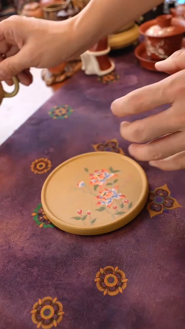 茶壶紫砂火莲花壶承