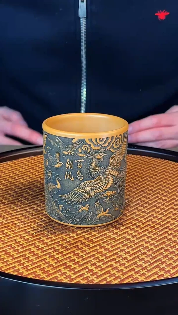 百鸟朝凤 黄金朱泥 主人杯