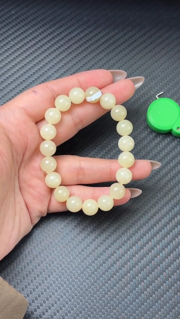 未镶嵌手串和田玉若羌安徽矿微色差卡10