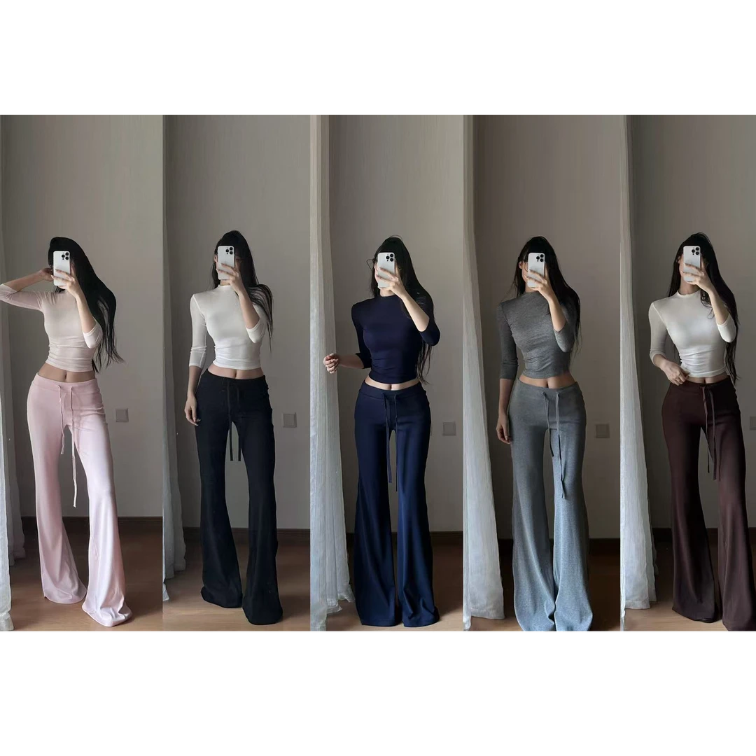 【花花不甜】高妹速来 超长低腰松弛慵懒百搭显瘦健身拖地甩甩裤