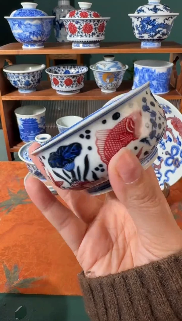 【闪购商品】杯永明尚玩红鲤鱼炉式杯