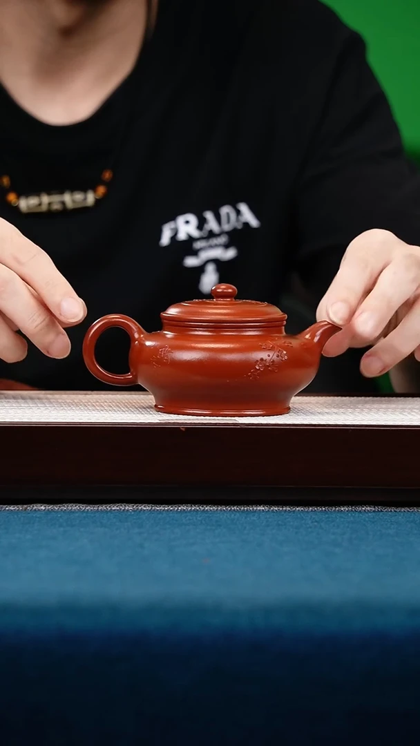 茶壶紫砂大红袍虚扁