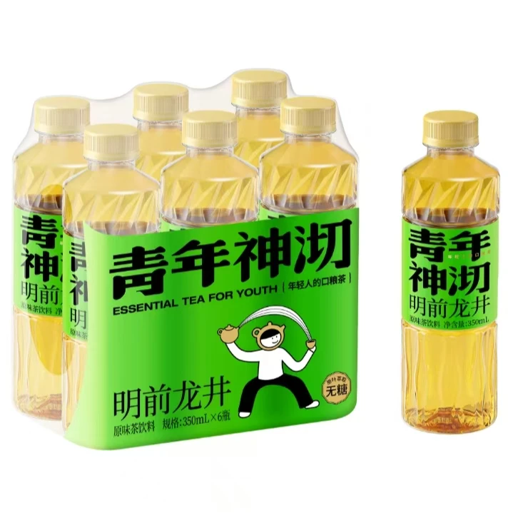 青年神沏茶饮0糖0脂0能量年轻人的口粮茶原叶萃取 350ml*6瓶装
