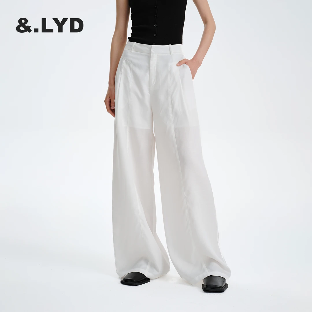 ANDLAYERED女士梭织阔腿长裤2025新款宽松休闲裤百搭显瘦