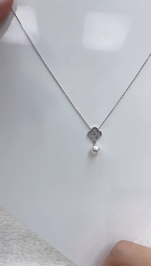 【闪购商品】海水珍珠颈饰银S925镶嵌海水珍珠项链