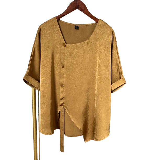 【佳佳】123高品质不规则气质宽松大码上衣显瘦