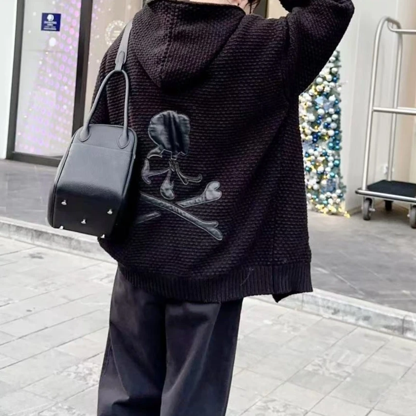 kmvn/kmvn大骷髅拉链毛衣连帽开衫