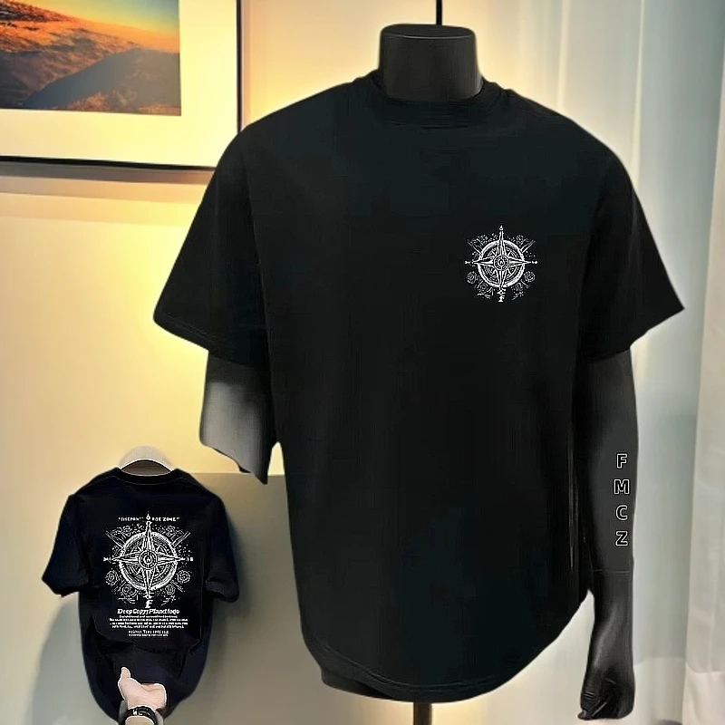 重磅夏季新款男短袖美式T恤FCMZ男女中性风230G棉圆领半袖体恤