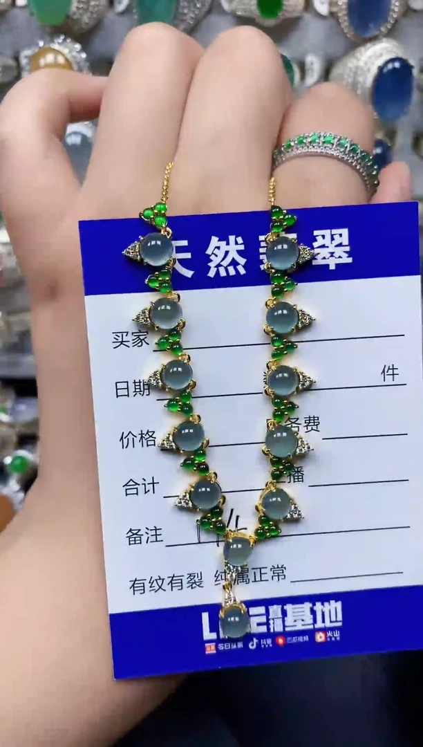 银S925镶嵌戒指翡翠174