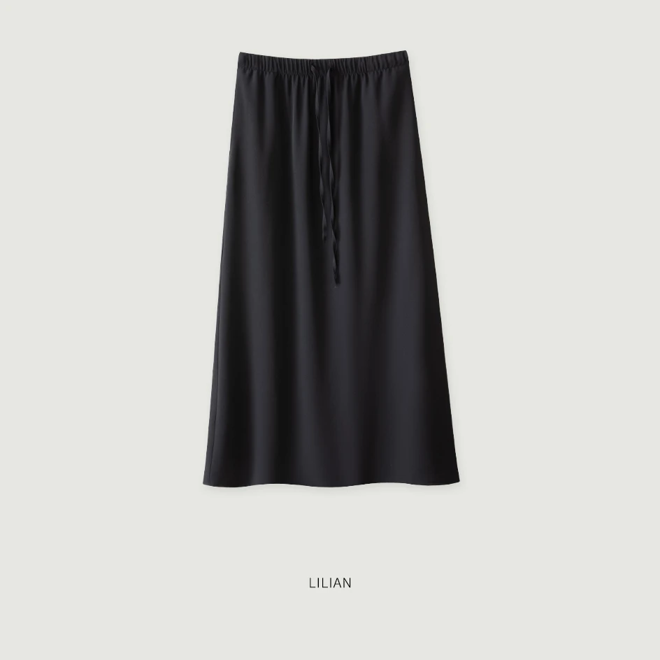 【孤品不退不换】高级感缎面鱼尾裙凉感A字半裙防晒抽绳松紧腰