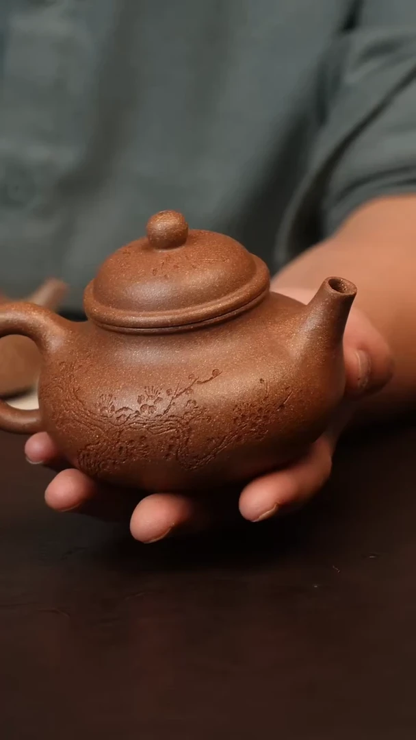 茶壶紫砂：****j原矿紫砂桃花泥容天
