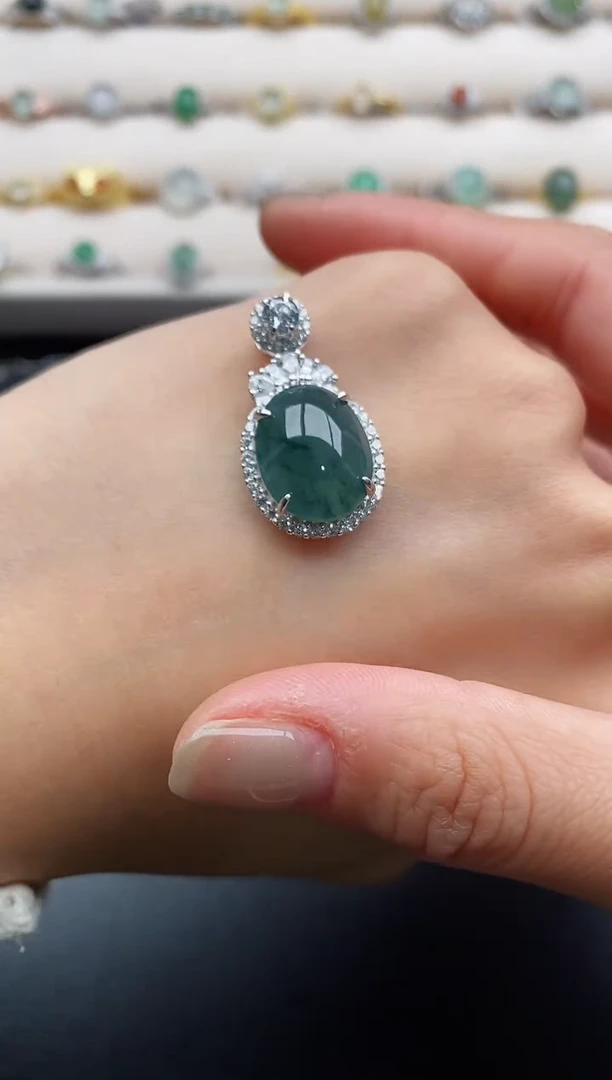 银S925镶嵌戒指翡翠888888+2