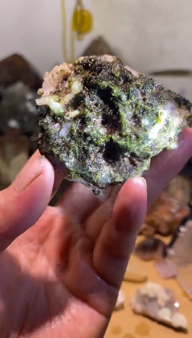 水晶珠宝半成品未镶嵌20号125g超七绿帘花园