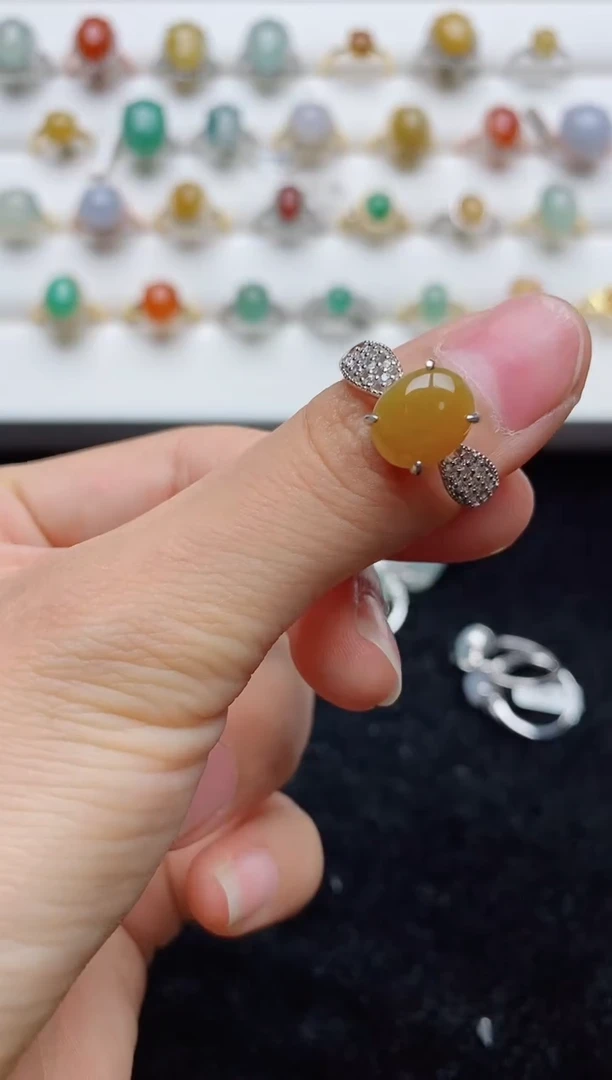 翡翠戒指银S925镶嵌.........