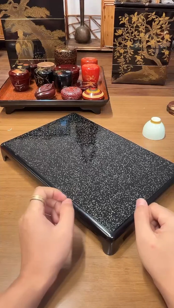 银梨地 花几 大漆漆器大漆漆器