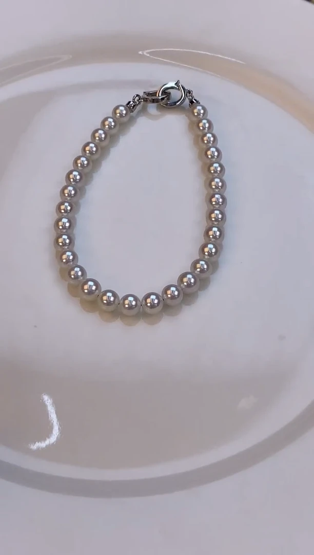 银S925镶嵌手链淡水珍珠5.5-6