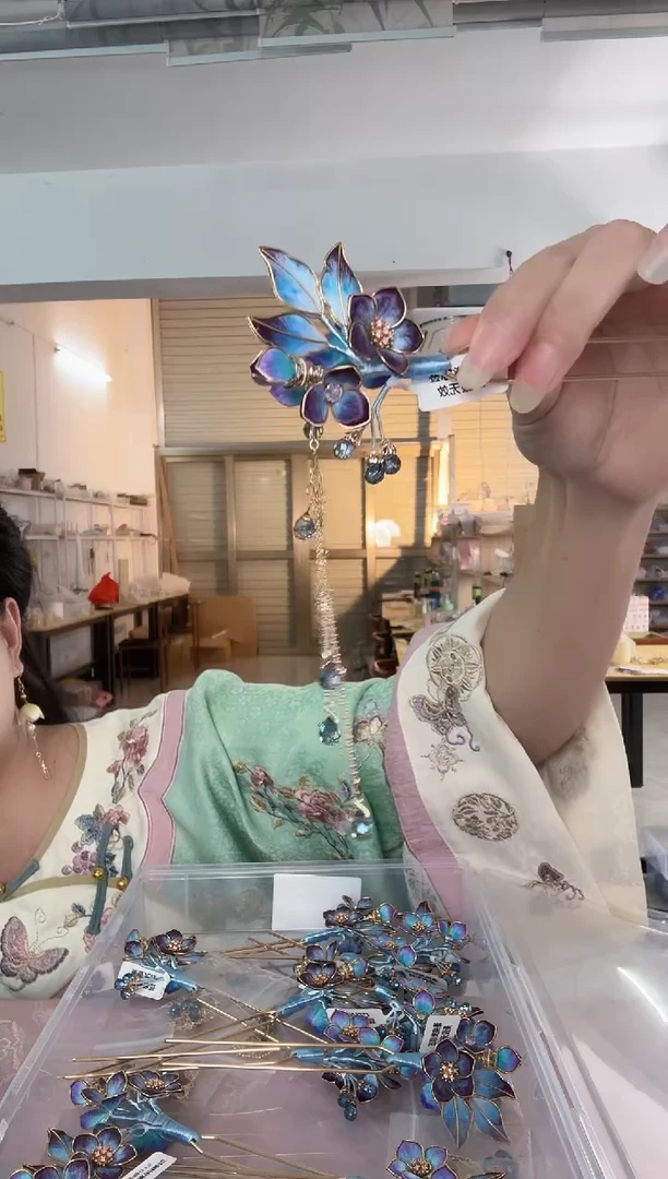 无铜合金405 非遗绒花发簪