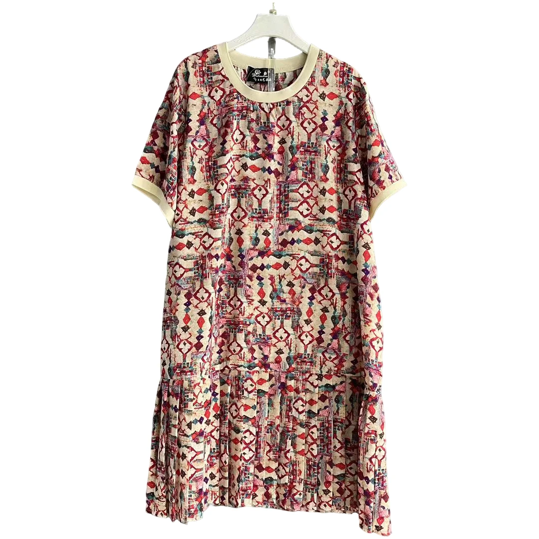 大码女装夏季半袖连衣裙