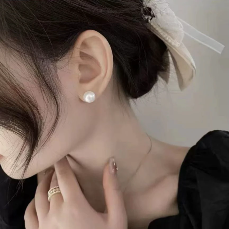 925银仿珍珠耳饰 小灯泡珠珠耳钉气质网红轻奢百搭简约优雅素款