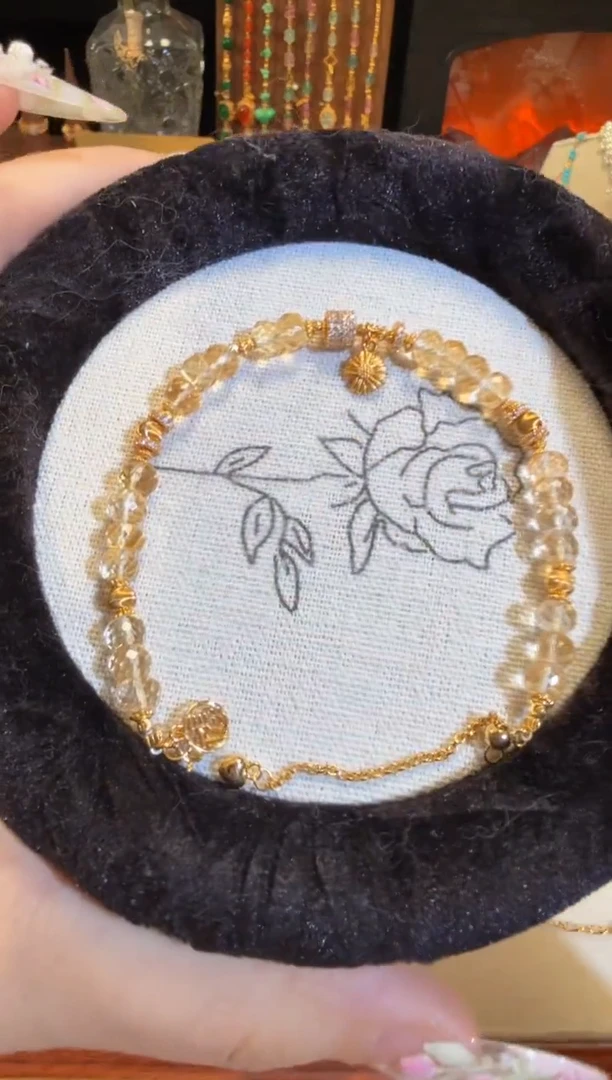 银S925镶嵌手链水晶黄水晶