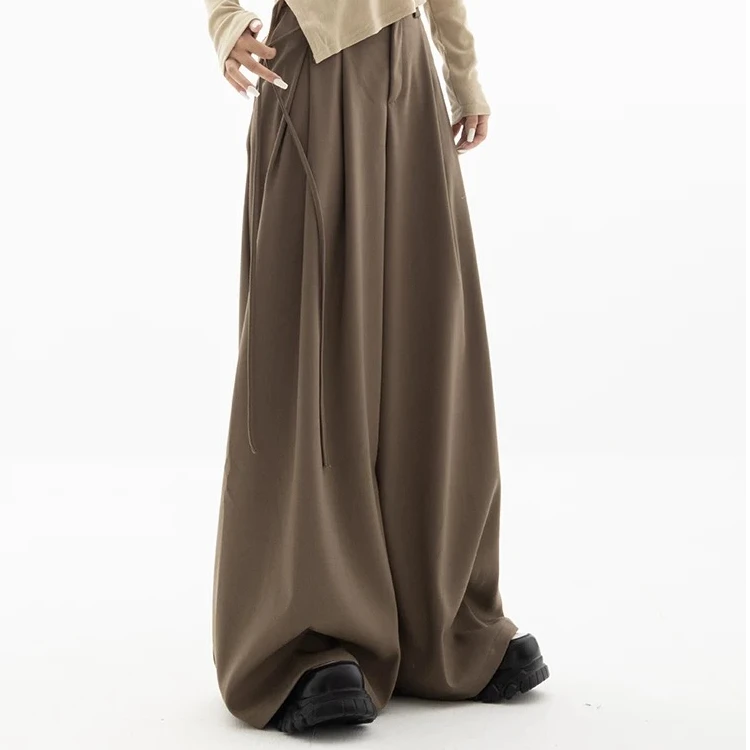 西装裤大阔腿女秋冬高腰宽松垂感拖地西裤休闲阔腿裤