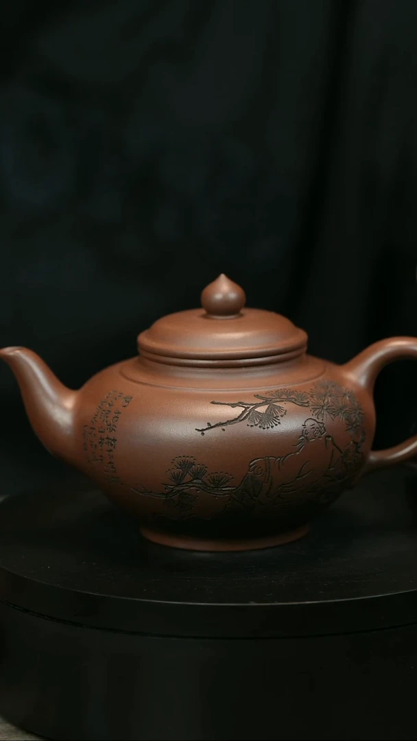 茶壶紫砂清***8H1456赵信军刻绘笑樱