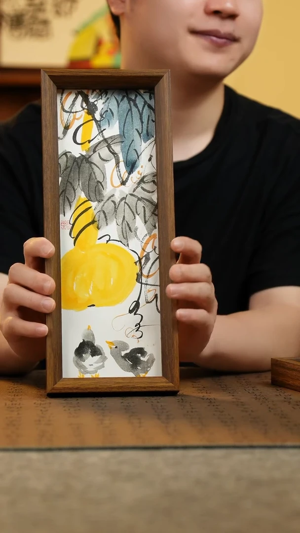 国画12.5*31.5纯手绘国风国画摆台