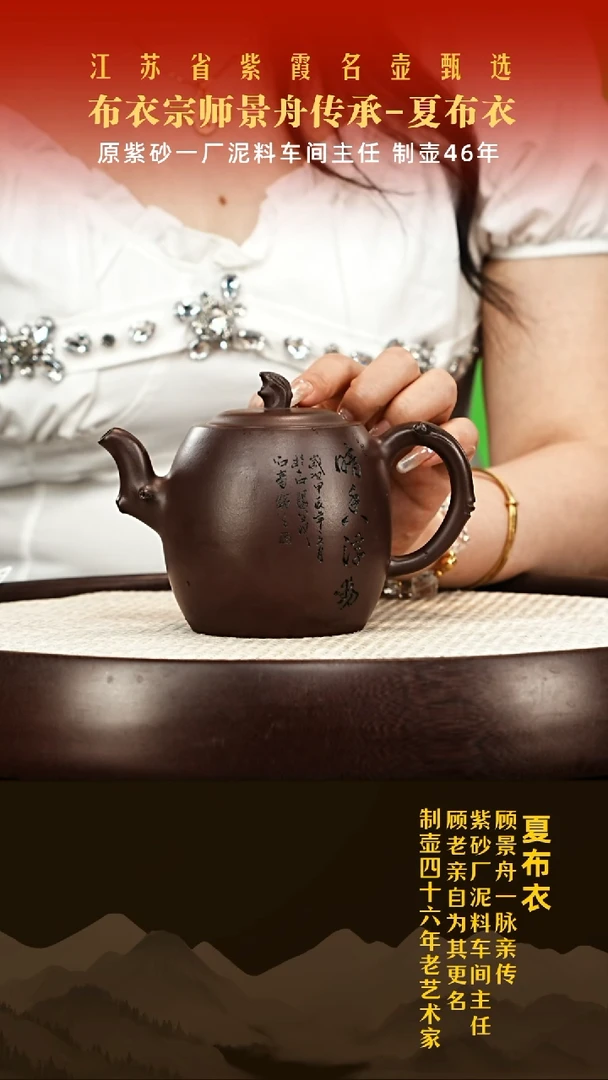 茶壶紫砂顾老亲传夏布衣作品01
