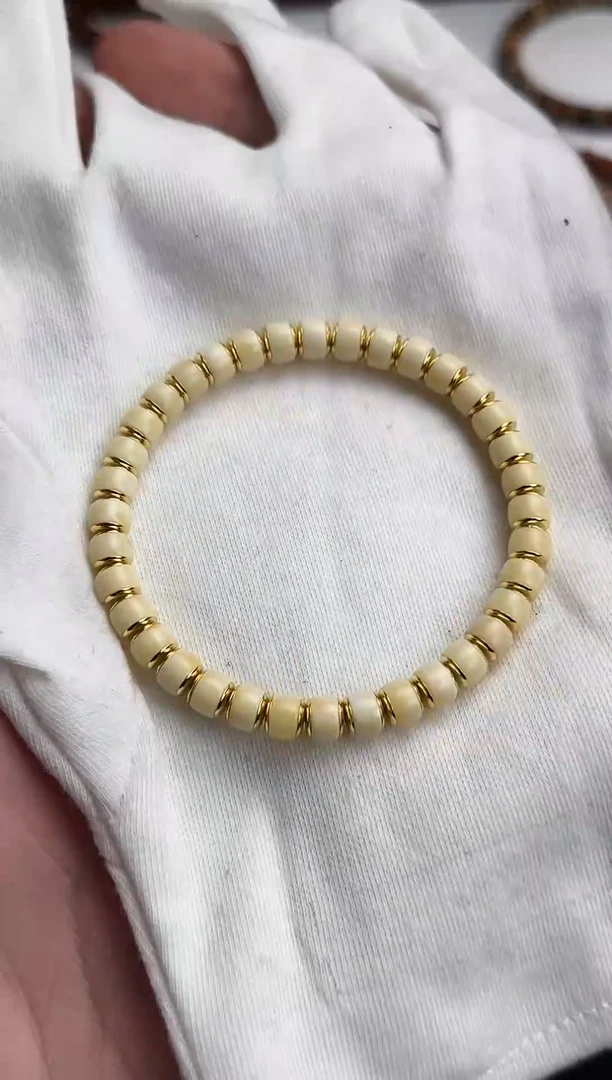 【闪购商品】蜜蜡裸石银S925镶嵌HG-纯色蜜蜡手串6.0mm