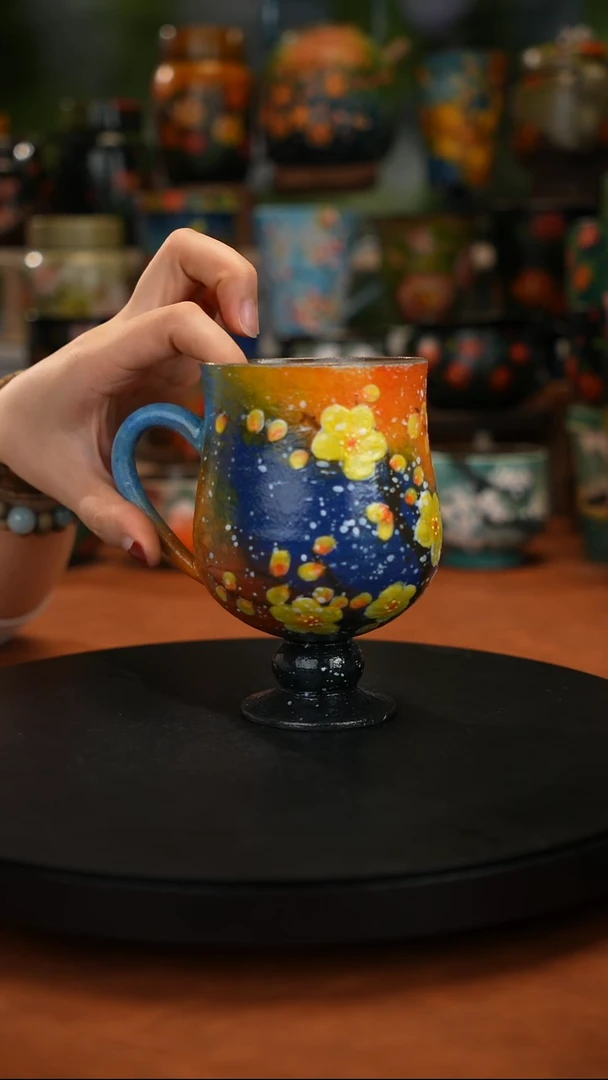 紫砂油画手绘釉 下彩