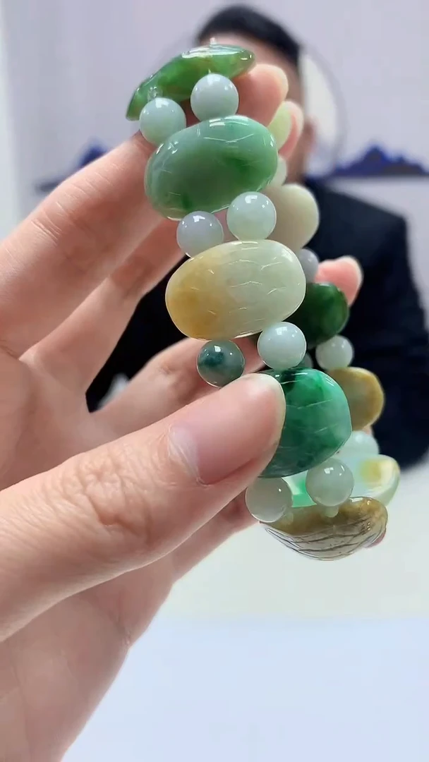 【闪购商品】定制翡翠未镶嵌4969zm-毛货手串69