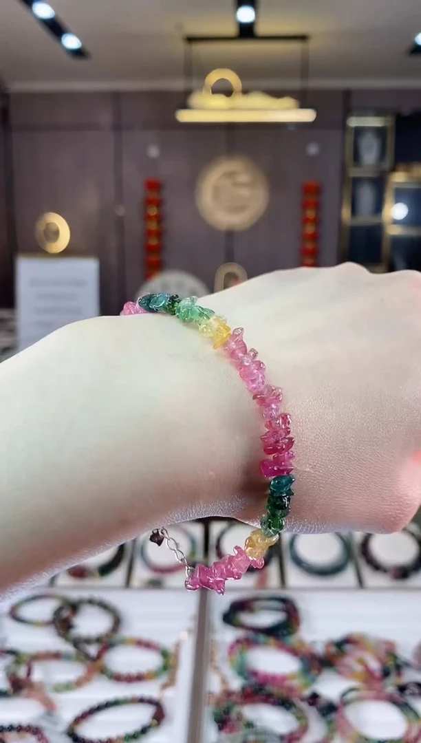 【闪购商品】碧玺原石单圈手链未镶嵌一物一证dan