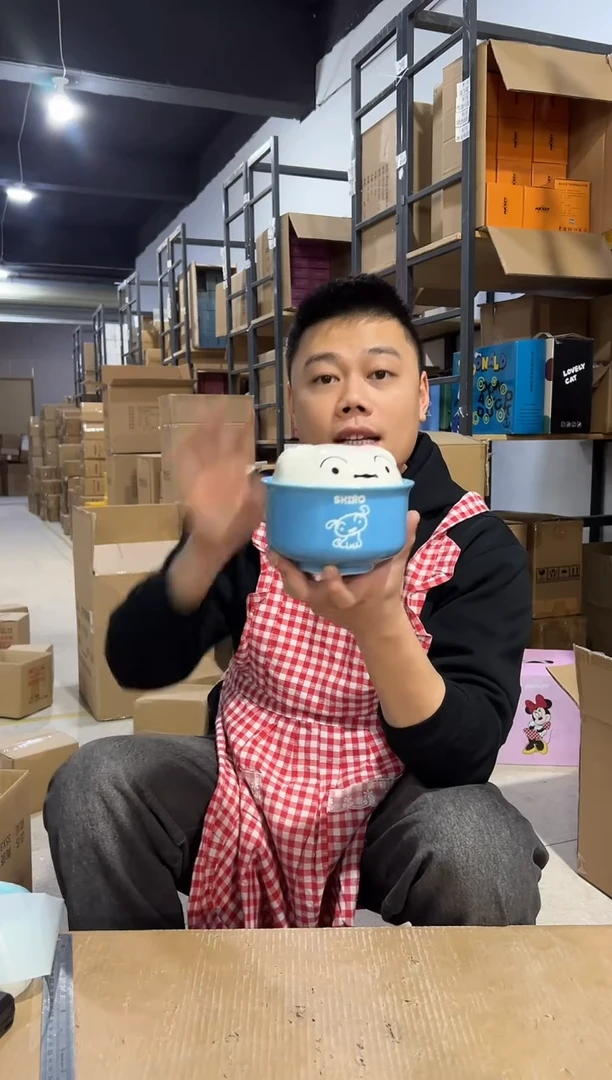 【闪购商品】杯蓝色小白带盖碗